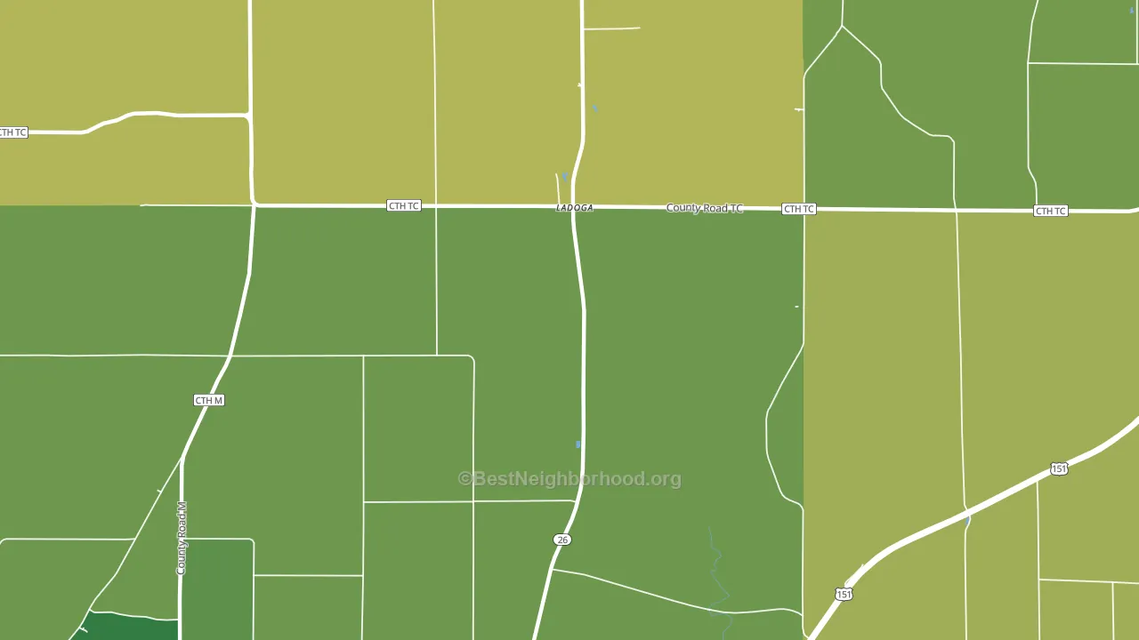 Ladoga, WI block-group voter-turnout map