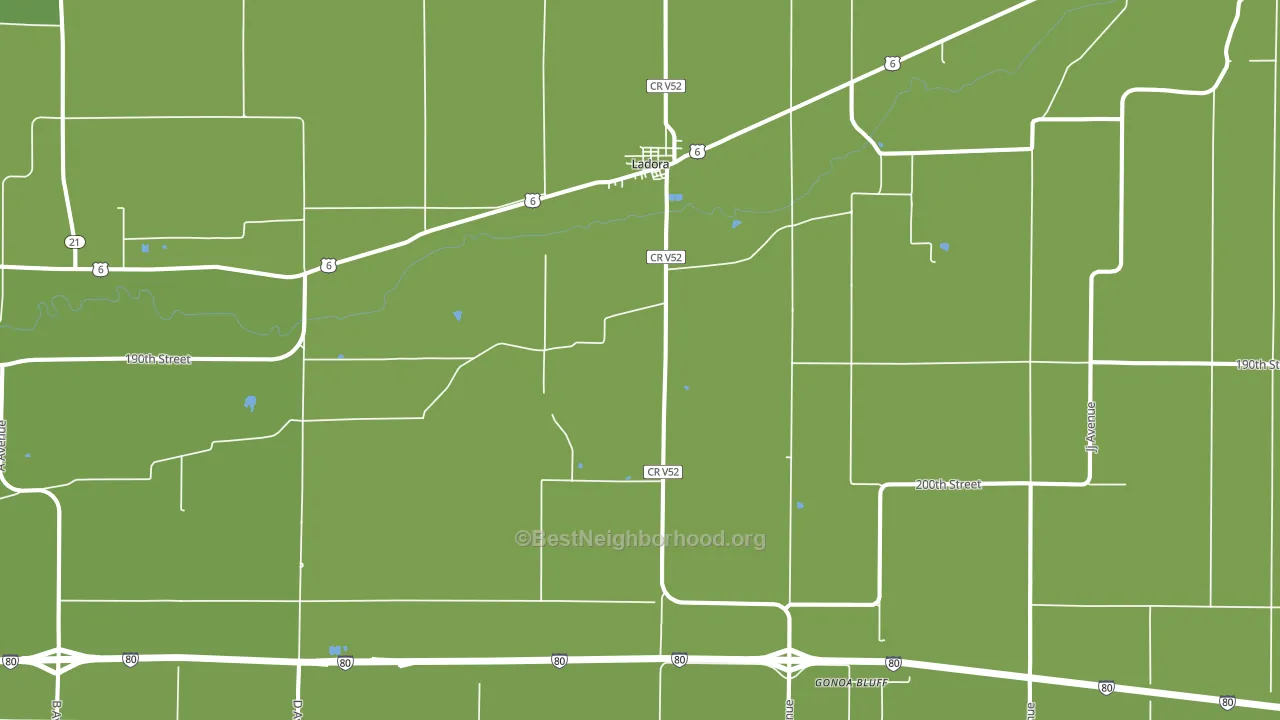 Ladora, IA block-group voter-turnout map