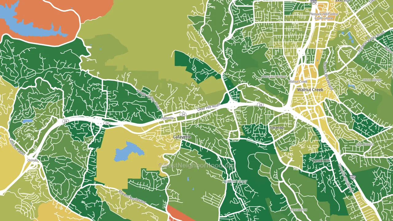 Lafayette, CA block-group voter-turnout map