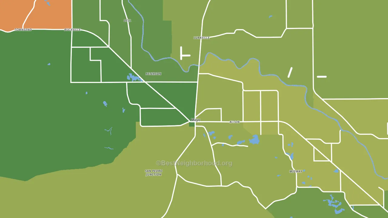 Lafayette County, FL block-group voter-turnout map