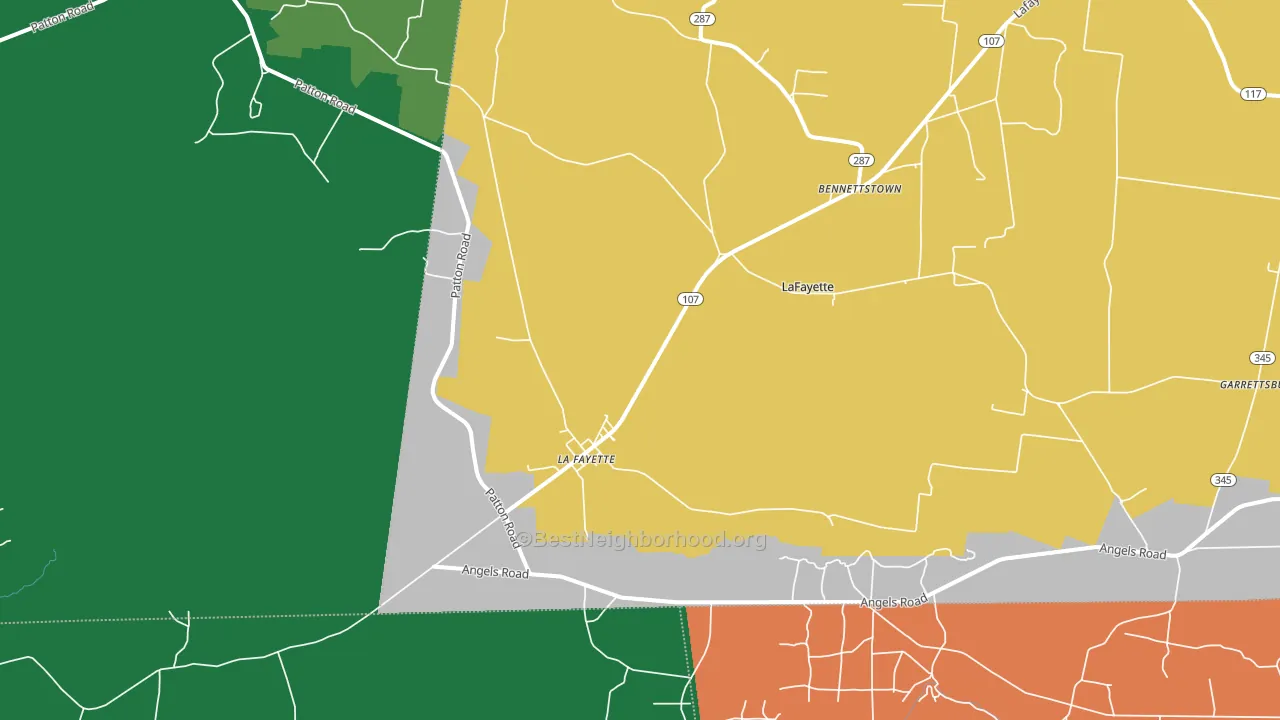 Lafayette, KY block-group voter-turnout map