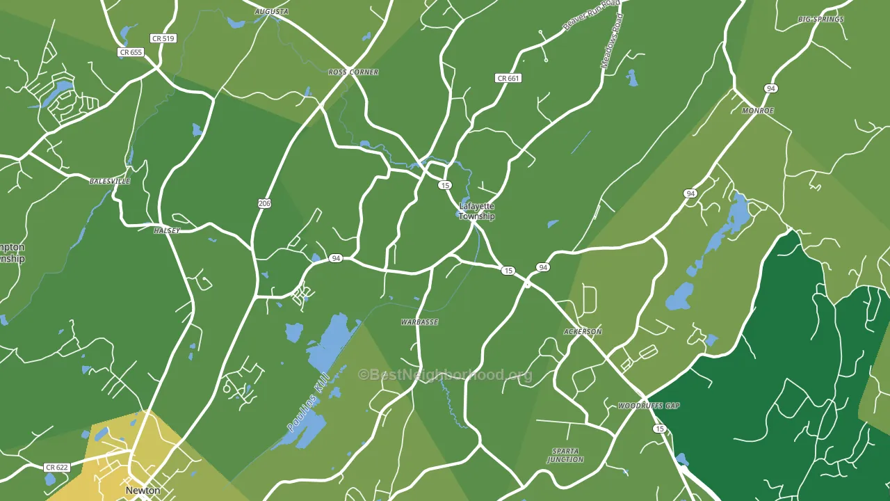 Lafayette, NJ block-group voter-turnout map