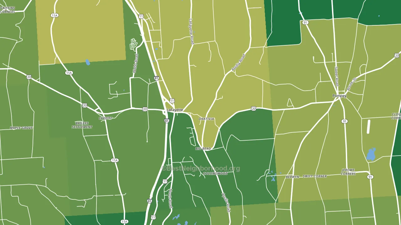 Lafayette, NY block-group voter-turnout map