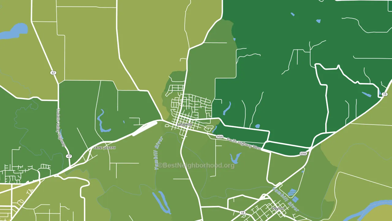 Lafayette, OR block-group voter-turnout map