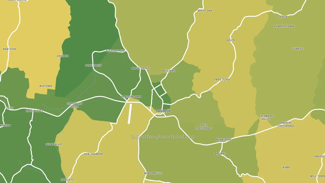 Lafayette, TN block-group voter-turnout map