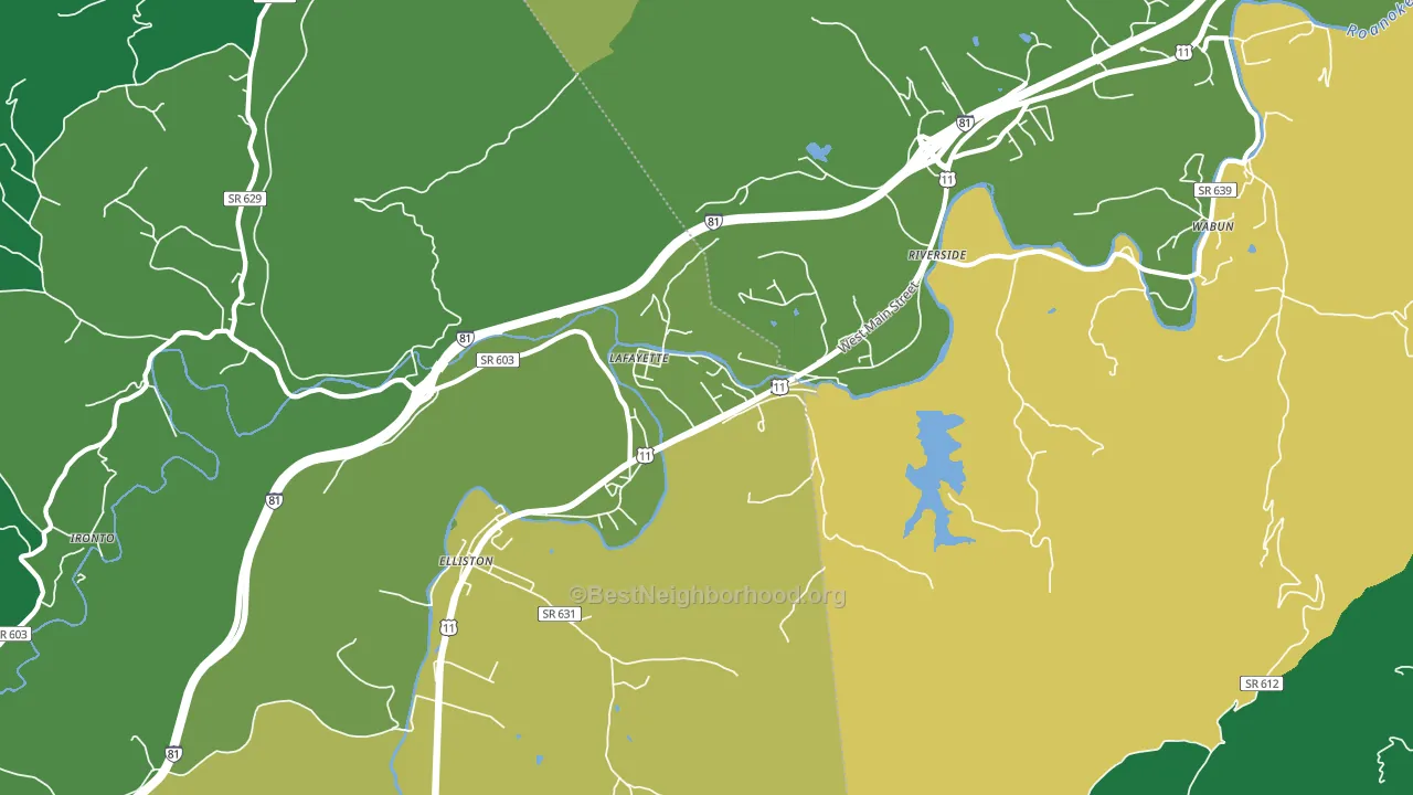 Lafayette, VA block-group voter-turnout map