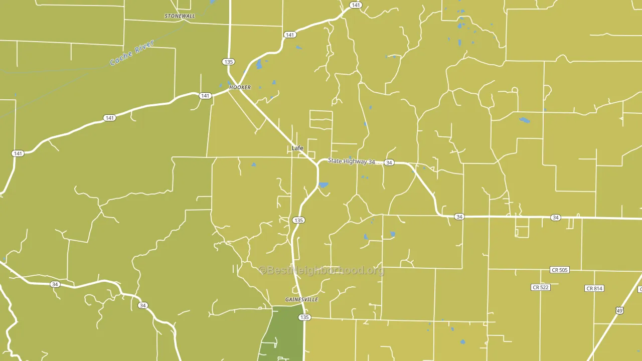 Lafe, AR block-group voter-turnout map