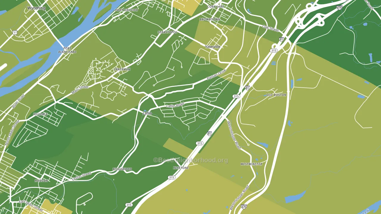 Laflin, PA block-group voter-turnout map