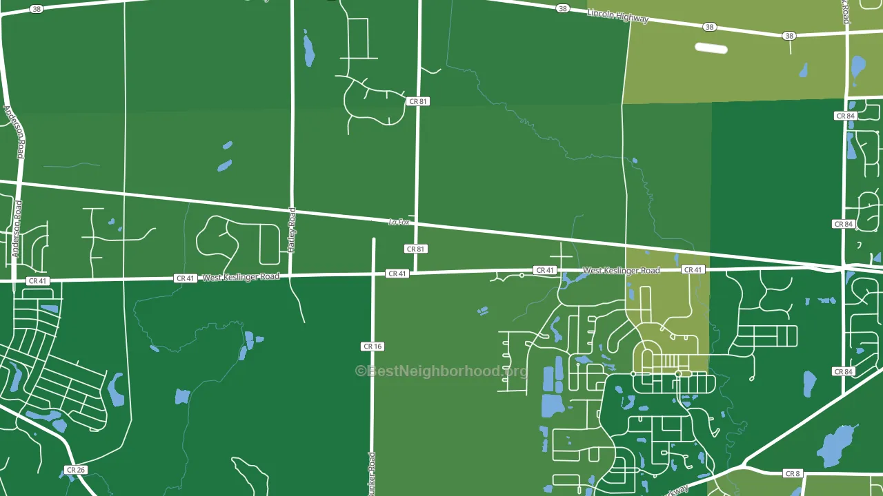 Lafox, IL block-group voter-turnout map