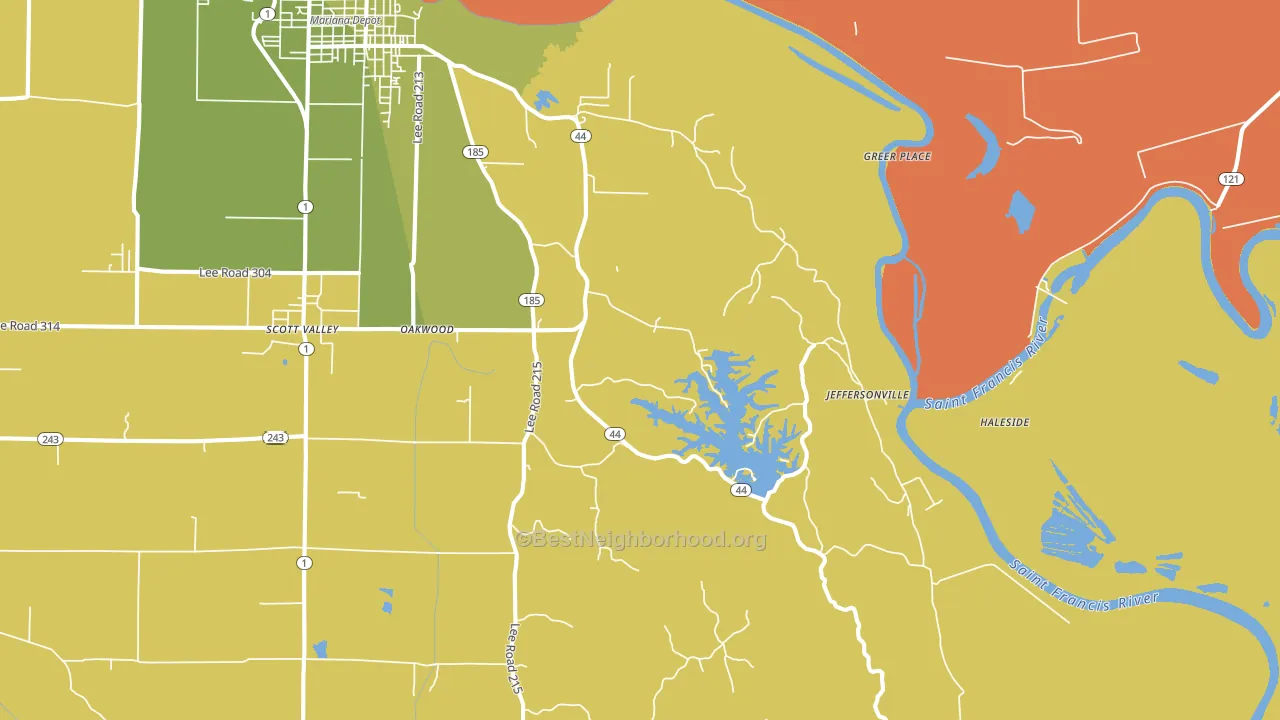 Lagrange, AR block-group voter-turnout map