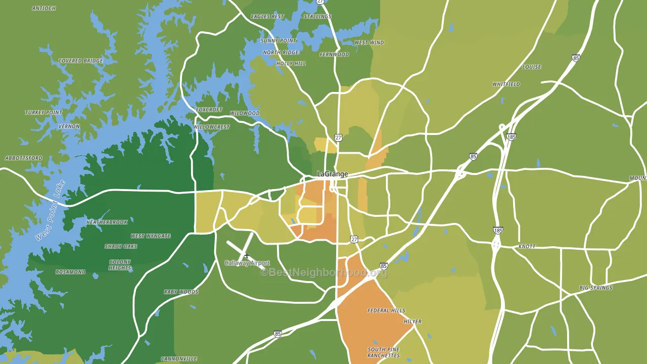 Lagrange, GA block-group voter-turnout map