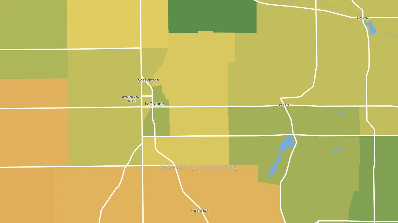 Lagrange, IN block-group voter-turnout map