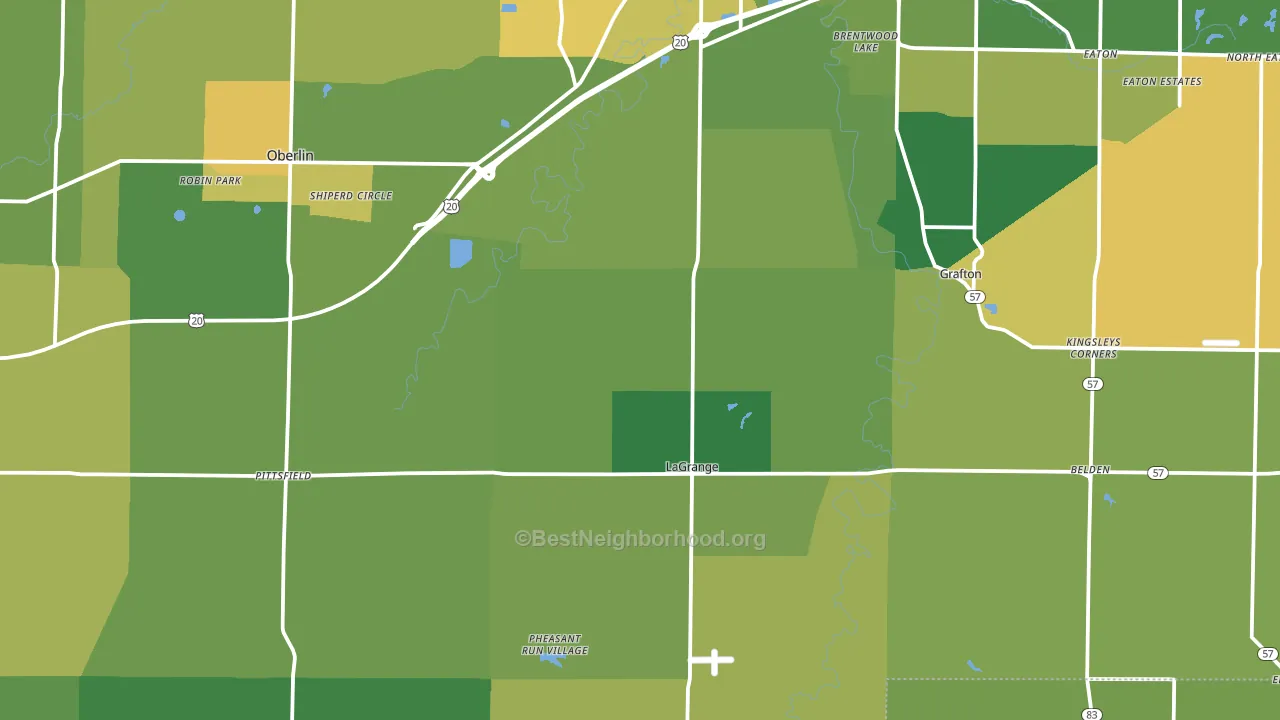 Lagrange, OH block-group voter-turnout map