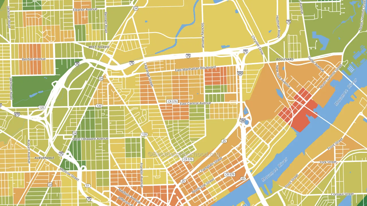 LaGrange, Toledo, OH block-group voter-turnout map