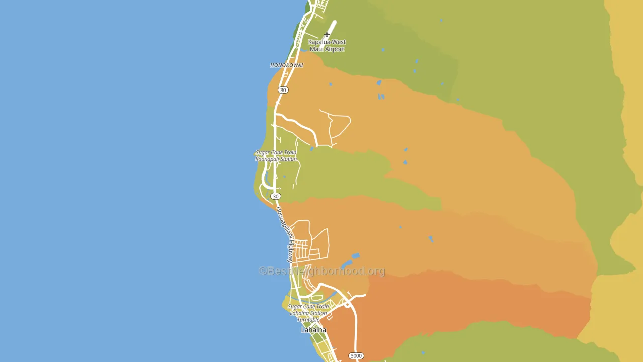 Lahaina, HI block-group voter-turnout map