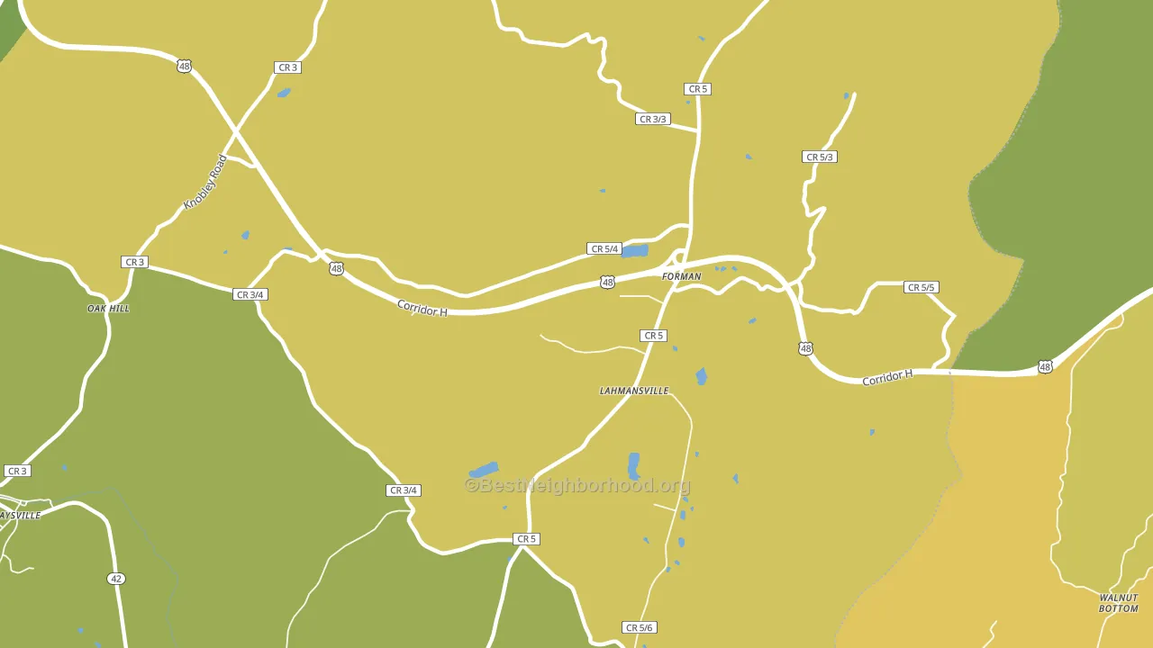Lahmansville, WV block-group voter-turnout map
