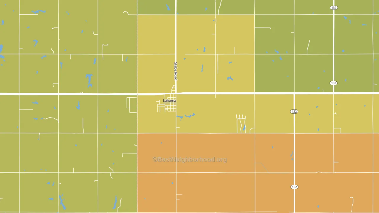 Lahoma, OK block-group voter-turnout map