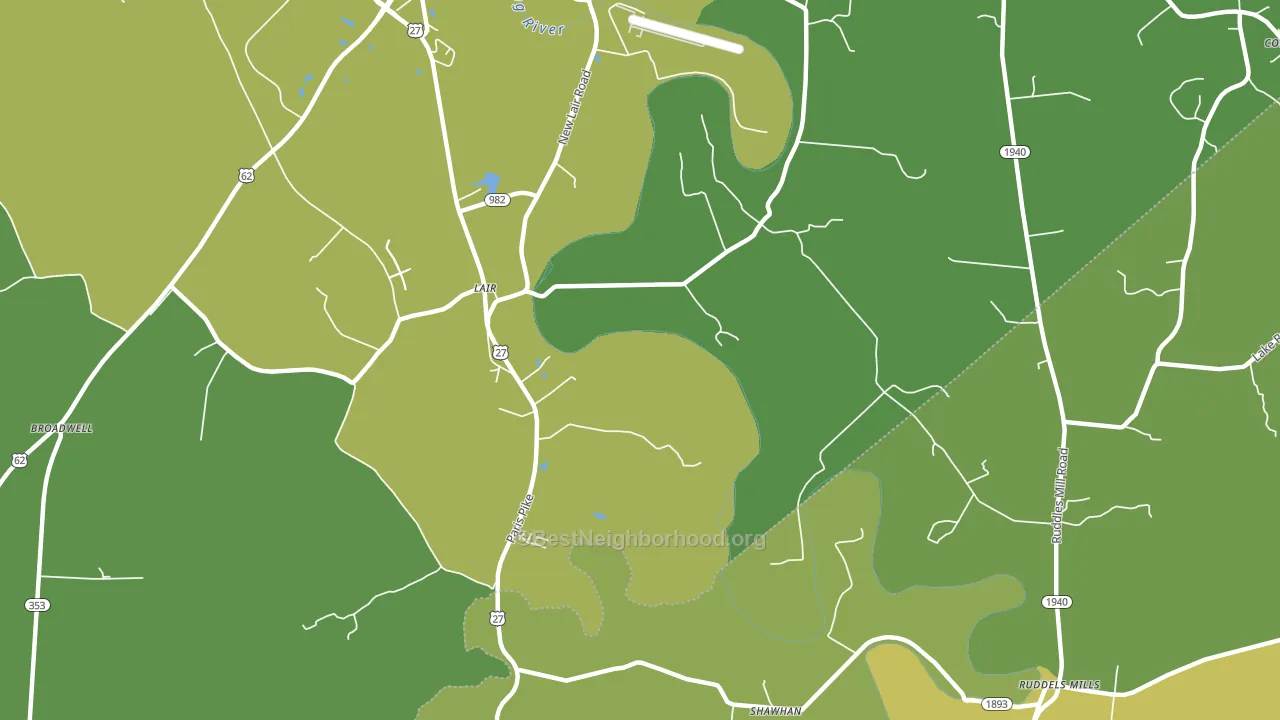 Lair, KY block-group voter-turnout map