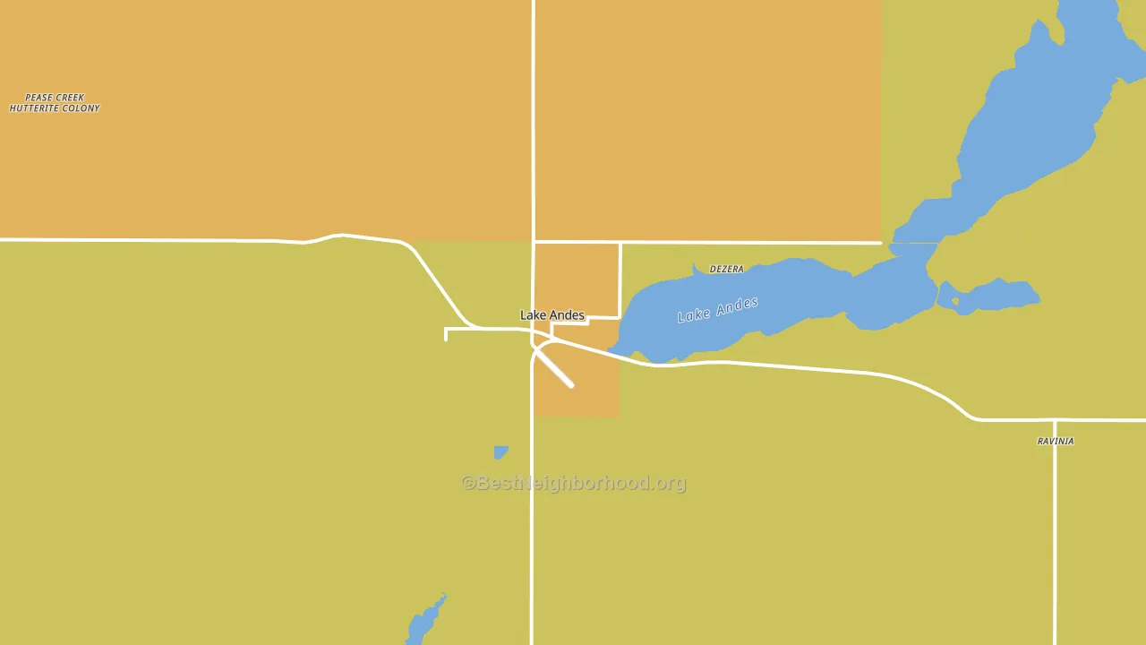 Lake Andes, SD block-group voter-turnout map