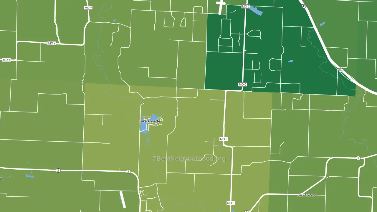 Lake Annette, MO block-group voter-turnout map