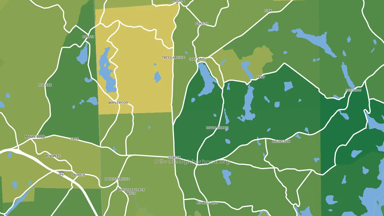 Lake Ariel, PA block-group voter-turnout map