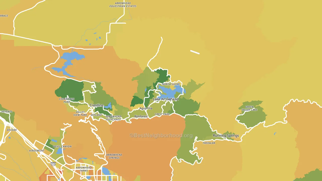 Lake Arrowhead, CA block-group voter-turnout map