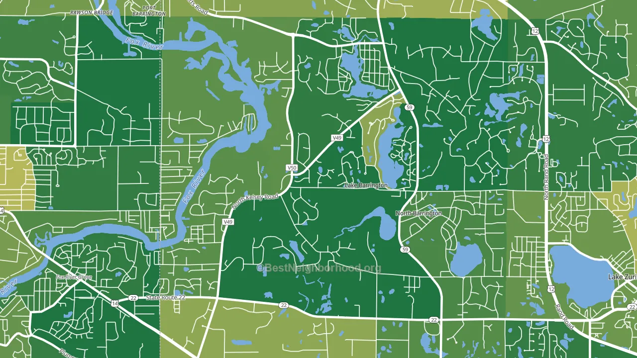 Lake Barrington, IL block-group voter-turnout map