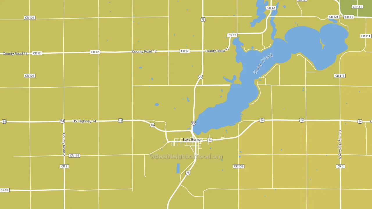 Lake Benton, MN block-group voter-turnout map