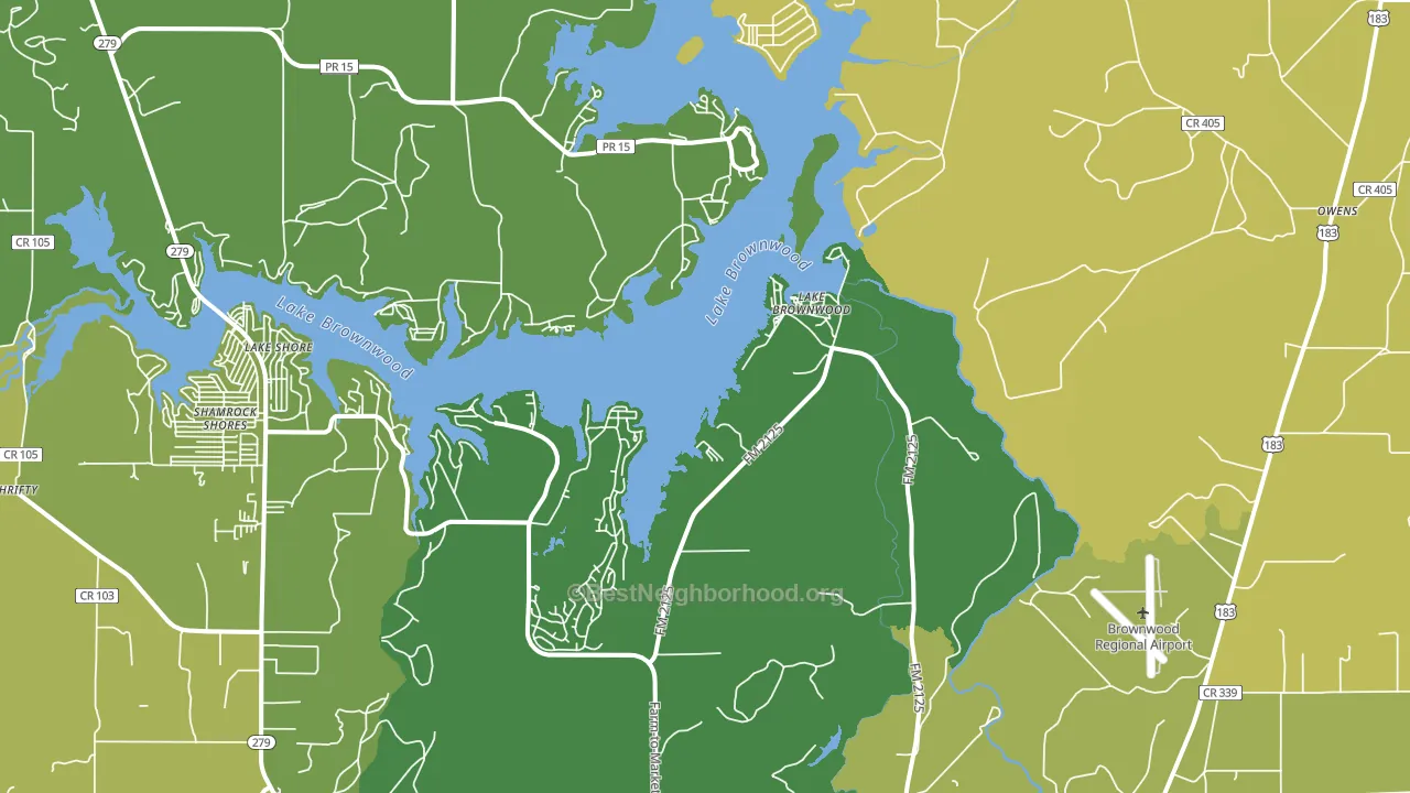 Lake Brownwood, TX block-group voter-turnout map