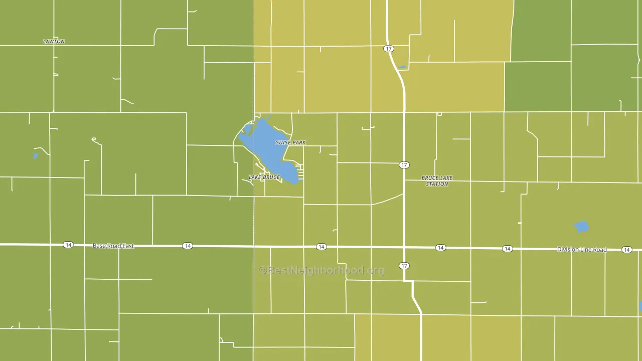 Lake Bruce, IN block-group voter-turnout map