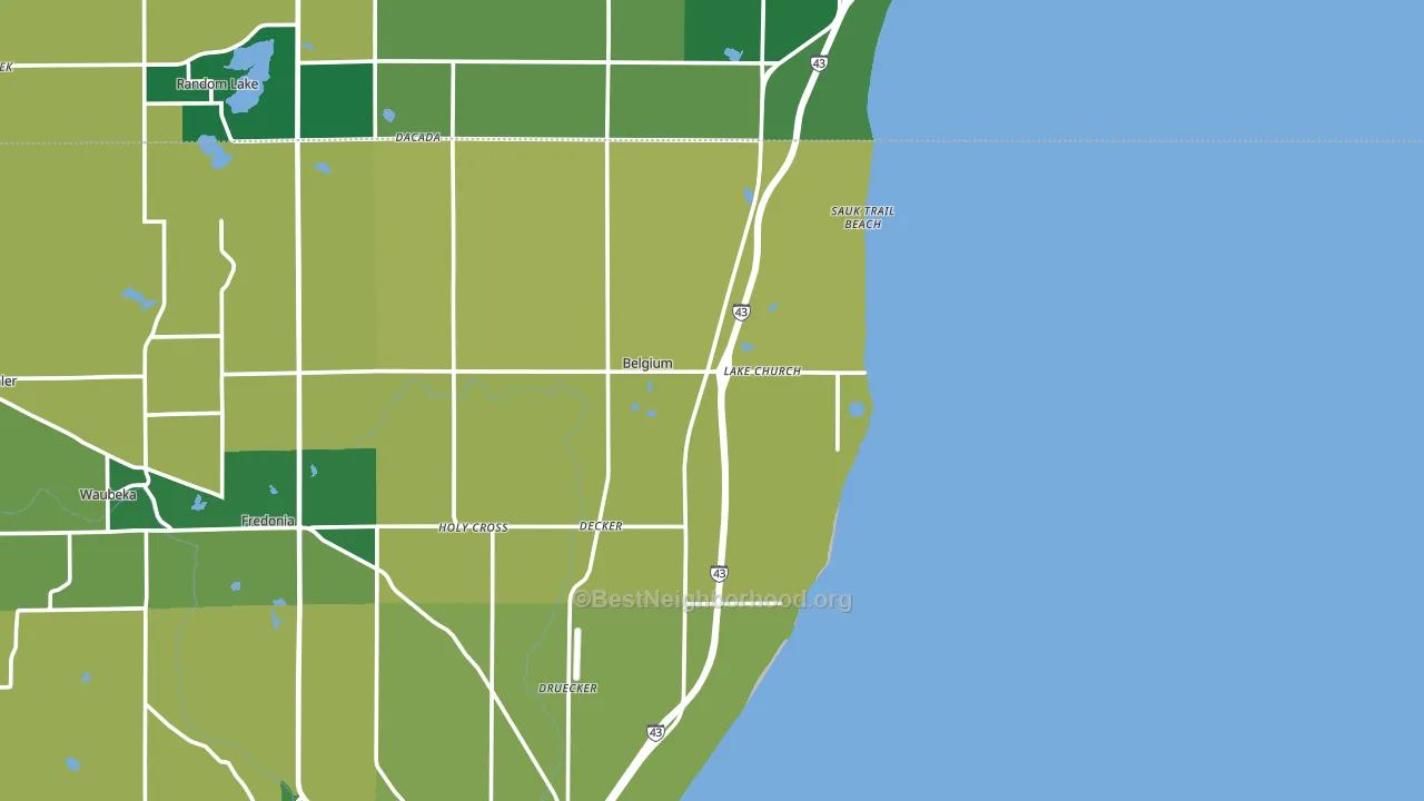 Lake Church, WI block-group voter-turnout map