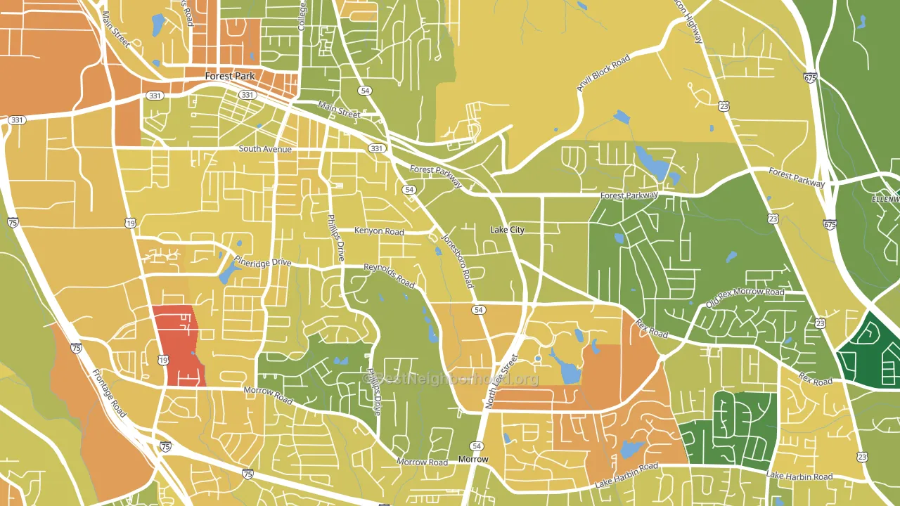 Lake City, GA block-group voter-turnout map