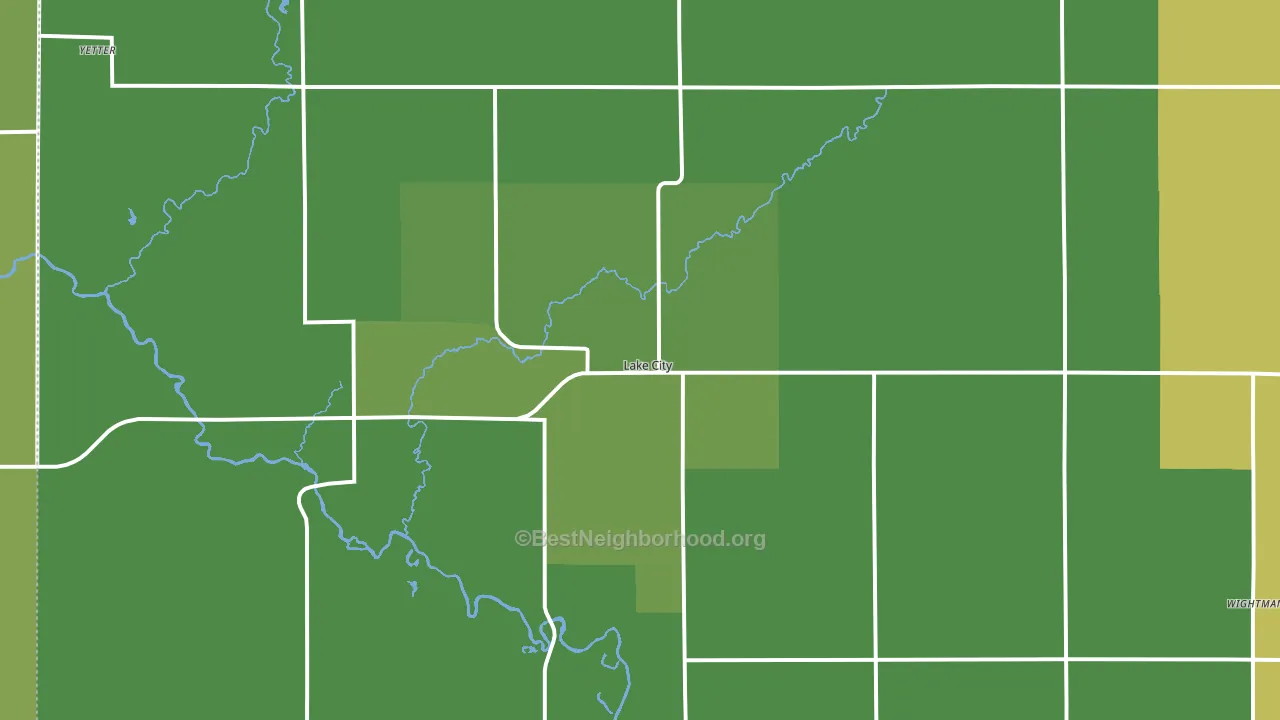 Lake City, IA block-group voter-turnout map