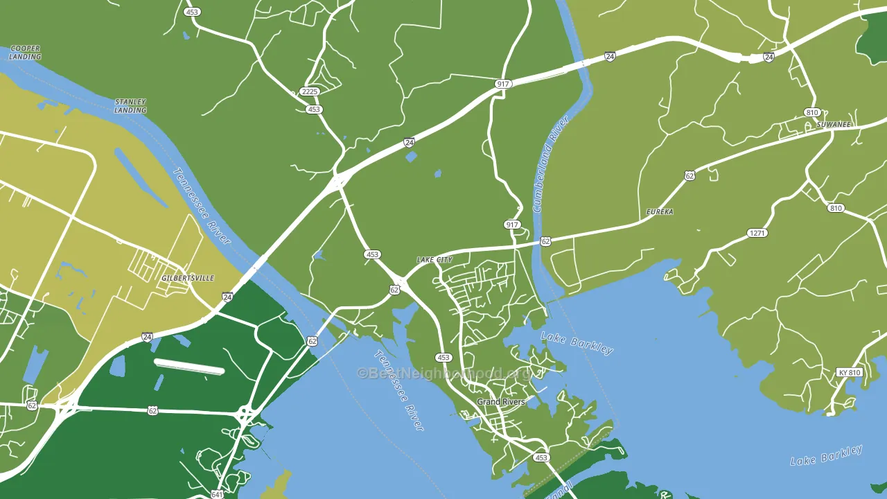 Lake City, KY block-group voter-turnout map
