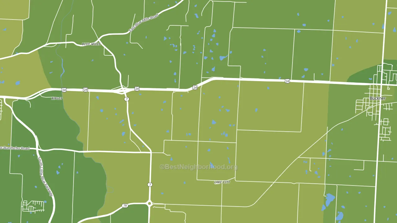 Lake City, MO block-group voter-turnout map