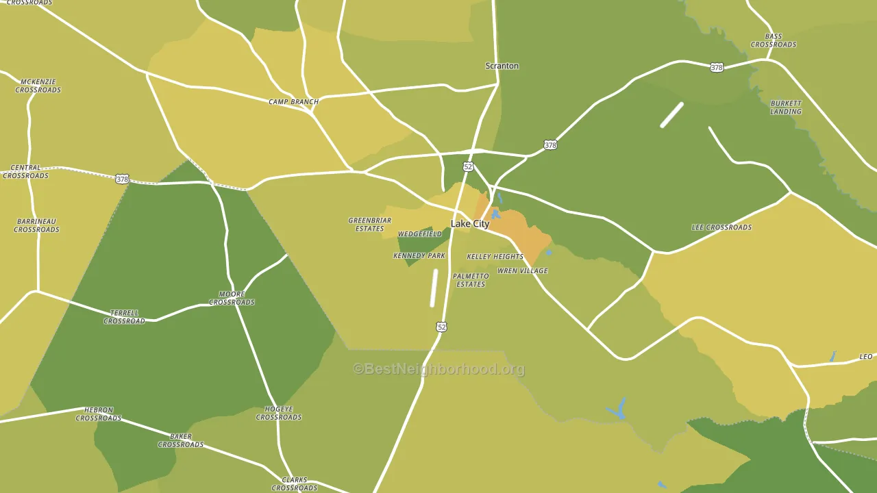 Lake City, SC block-group voter-turnout map
