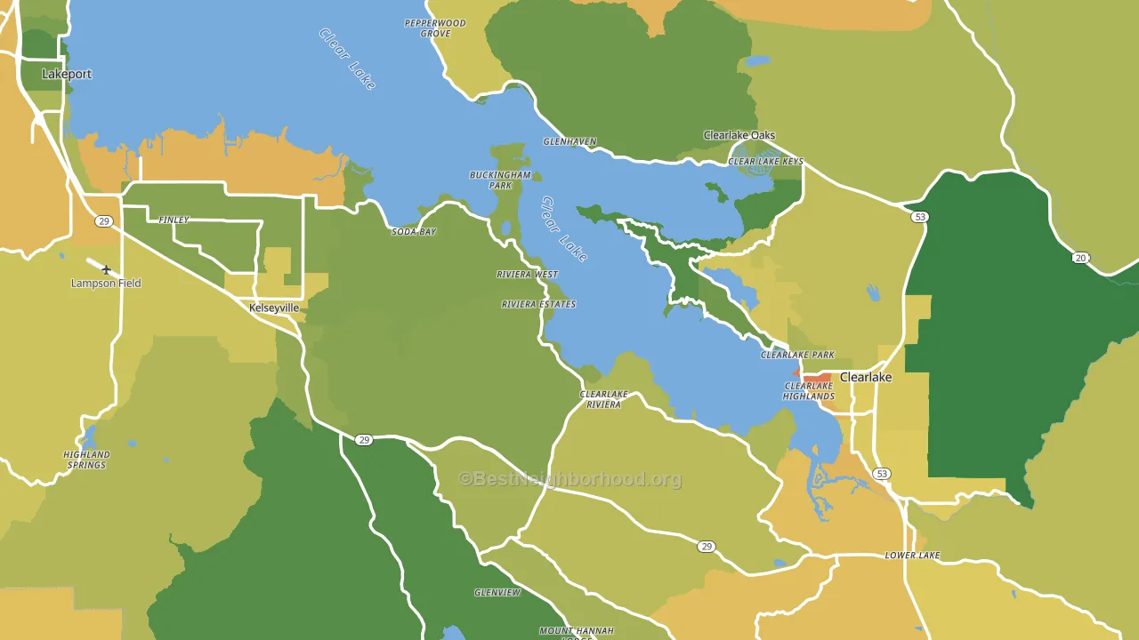 Lake County, CA block-group voter-turnout map