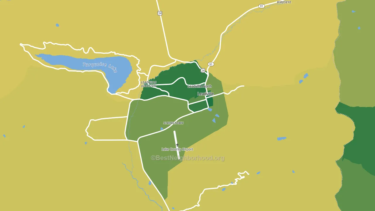 Lake County, CO block-group voter-turnout map