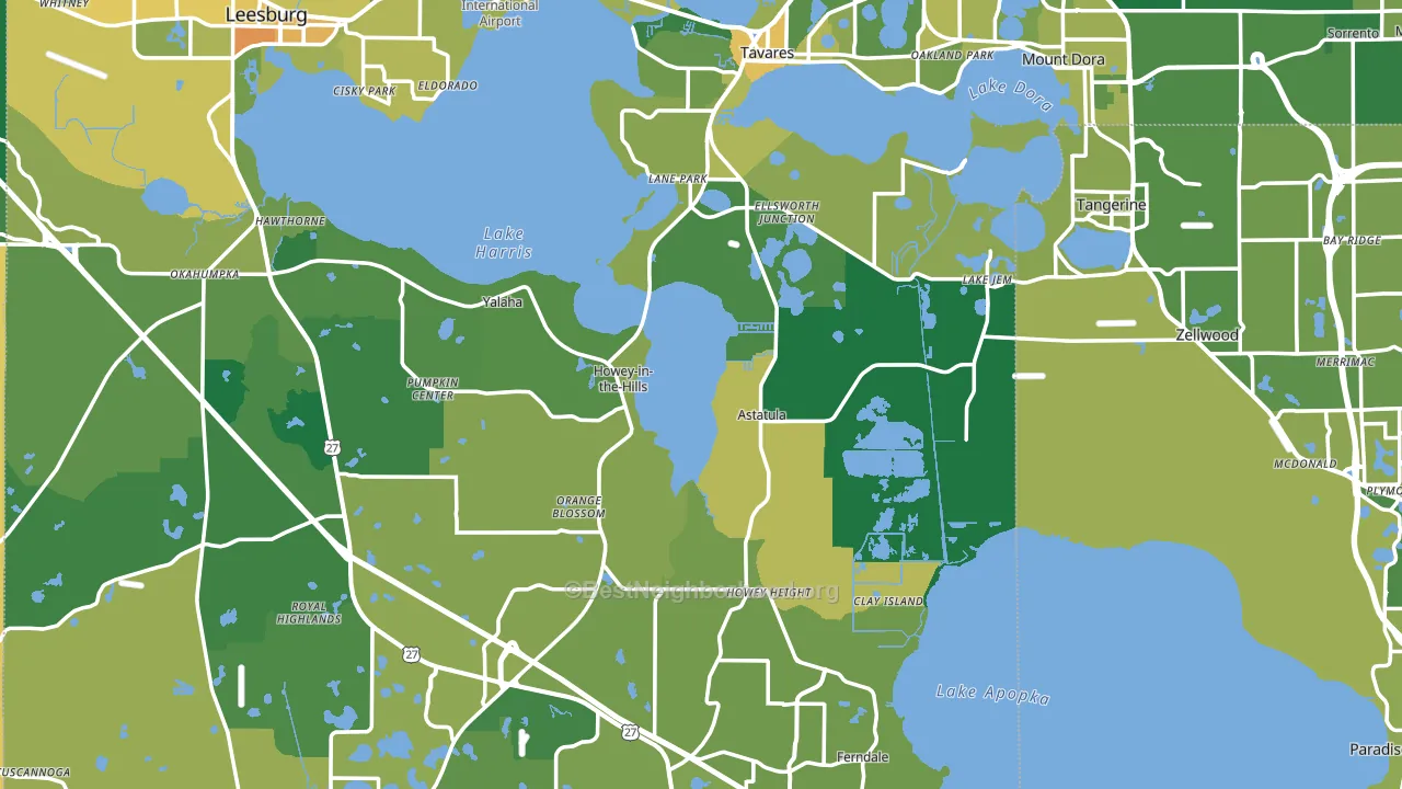 Lake County, FL block-group voter-turnout map
