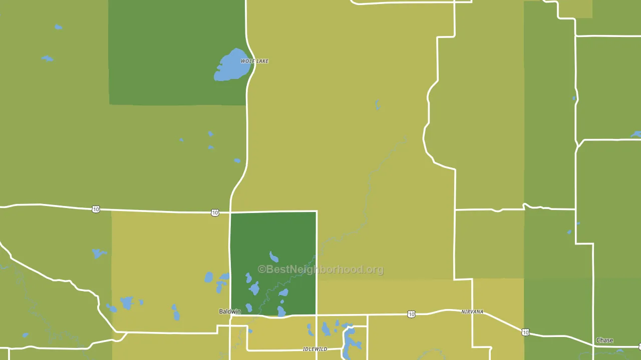 Lake County, MI block-group voter-turnout map