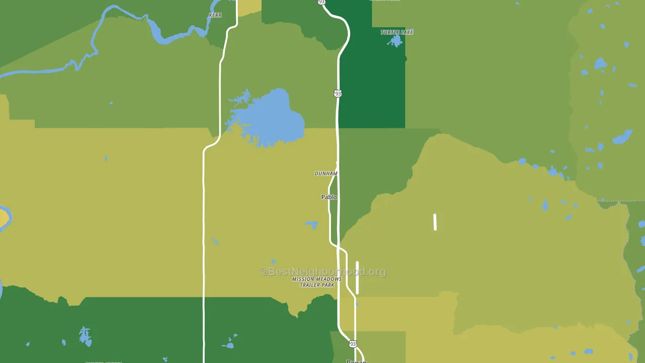 Lake County, MT block-group voter-turnout map