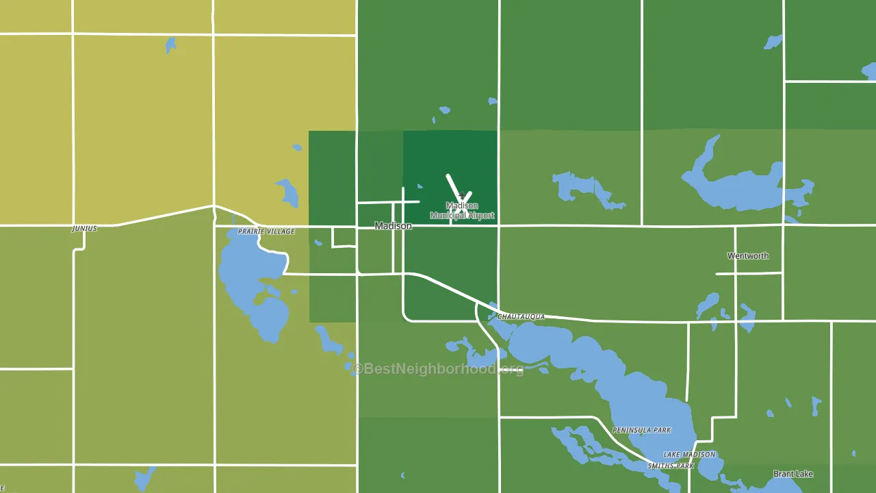 Lake County, SD block-group voter-turnout map