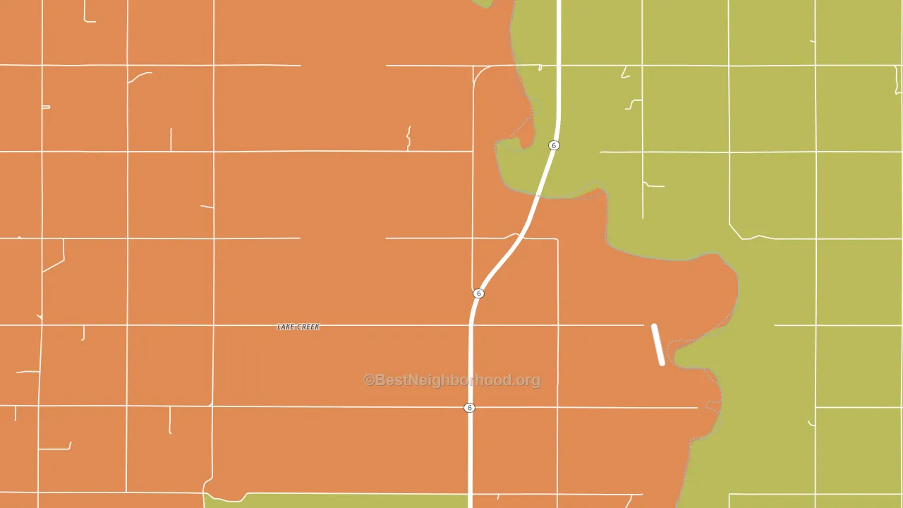 Lake Creek, OK block-group voter-turnout map