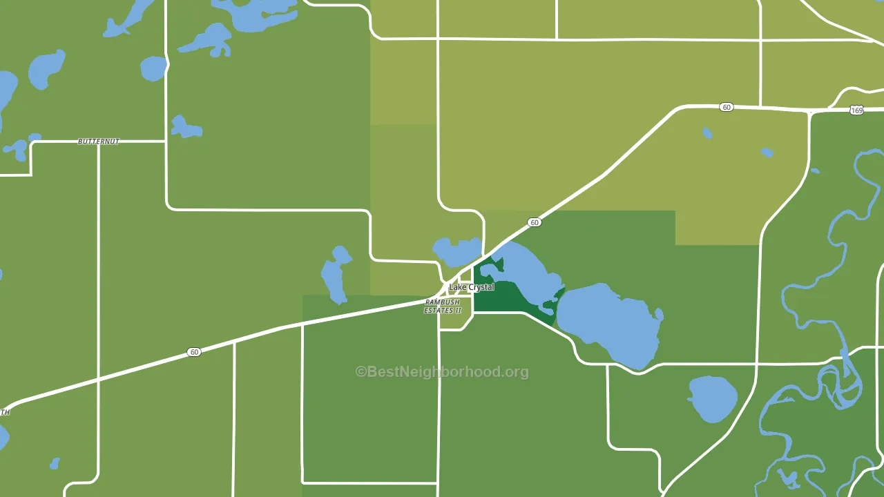 Lake Crystal, MN block-group voter-turnout map