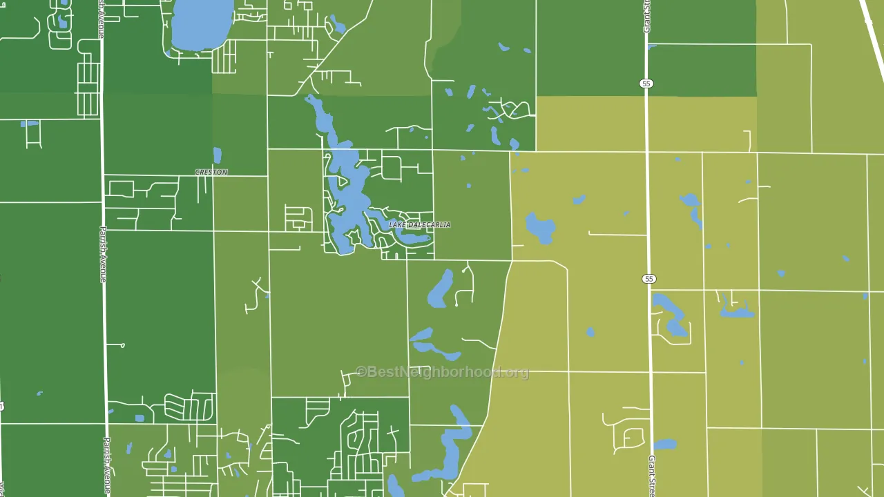 Lake Dalecarlia, IN block-group voter-turnout map