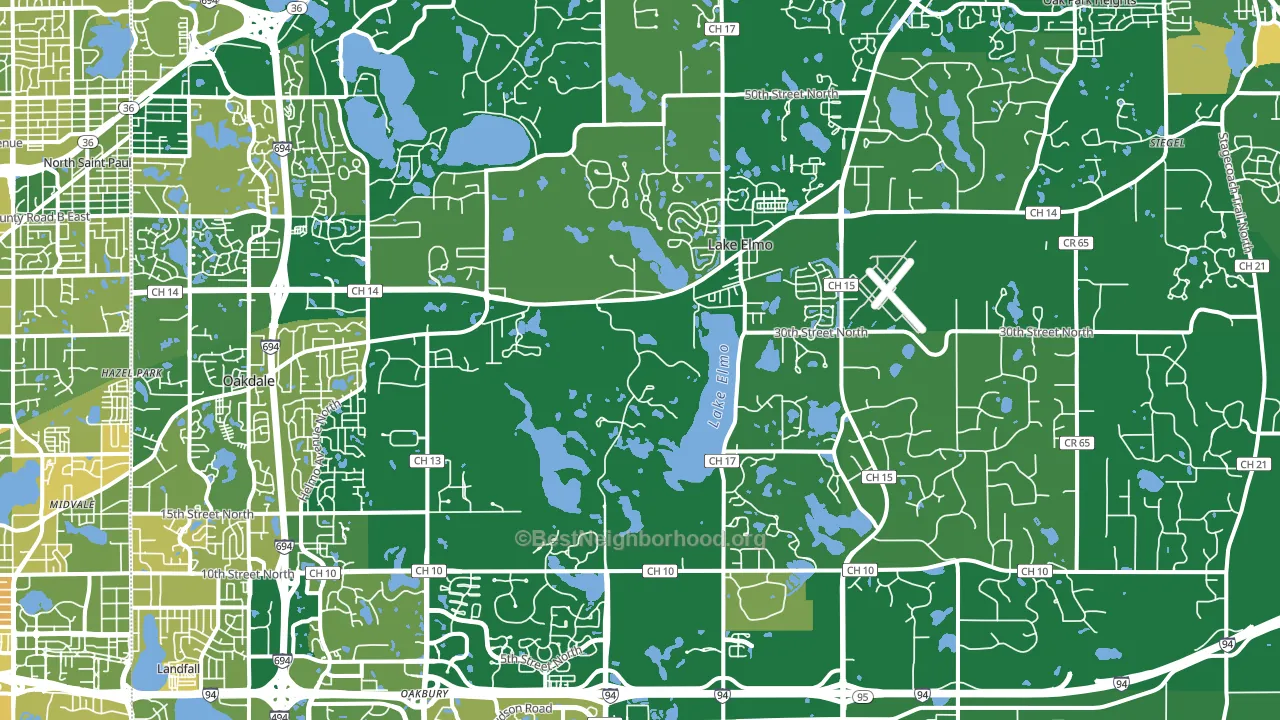 Lake Elmo, MN block-group voter-turnout map