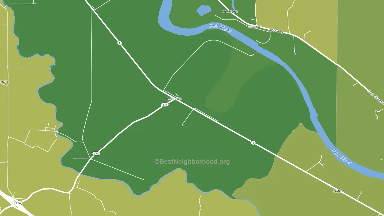 Lake End, LA block-group voter-turnout map