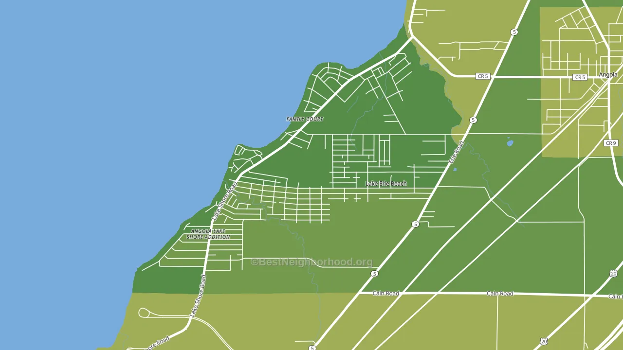 Lake Erie Beach, NY block-group voter-turnout map