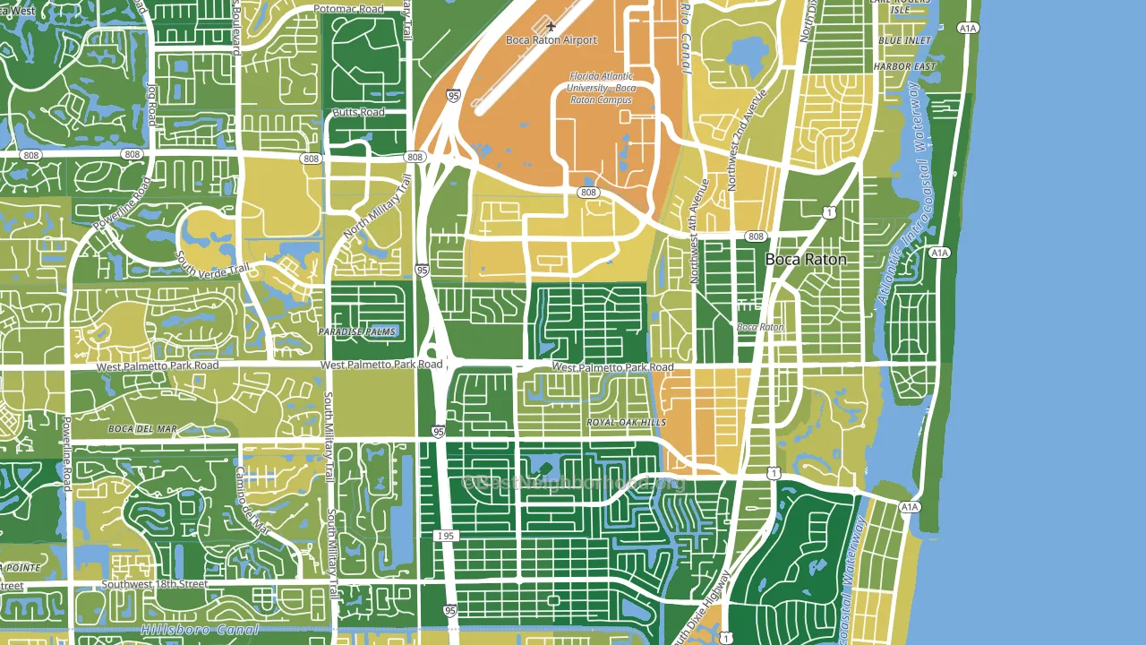 Lake Floresta Park, Boca Raton, FL block-group voter-turnout map