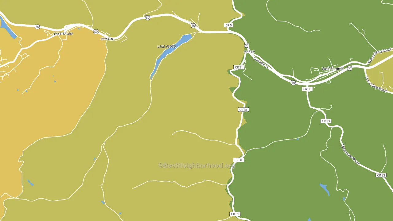 Lake Floyd, WV block-group voter-turnout map
